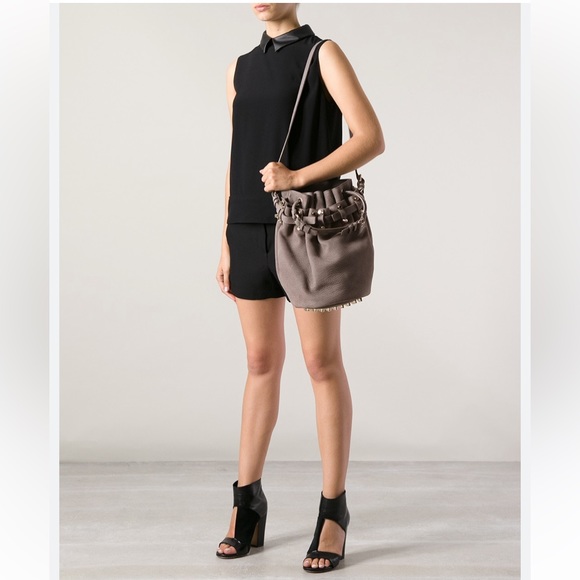 Alexander Wang Gray Diego Studded Drawstring Bag - Picture 15 of 15